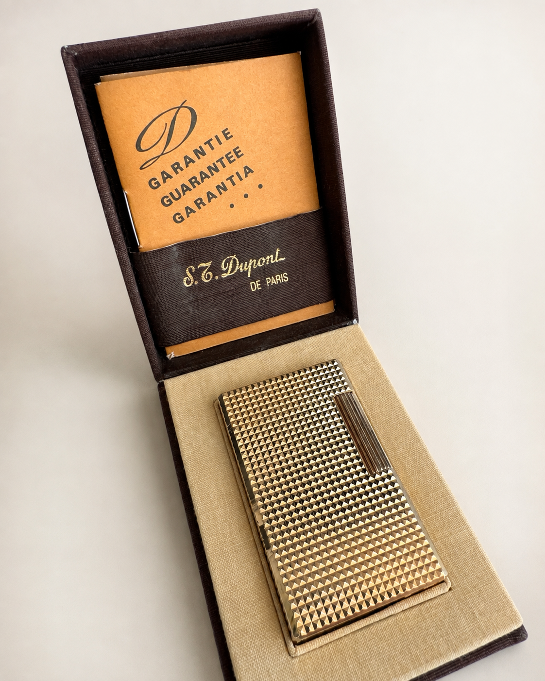 S.T. Dupont Ligne 1 Large Gold-Plated Lighter, 1977 — Listing photo