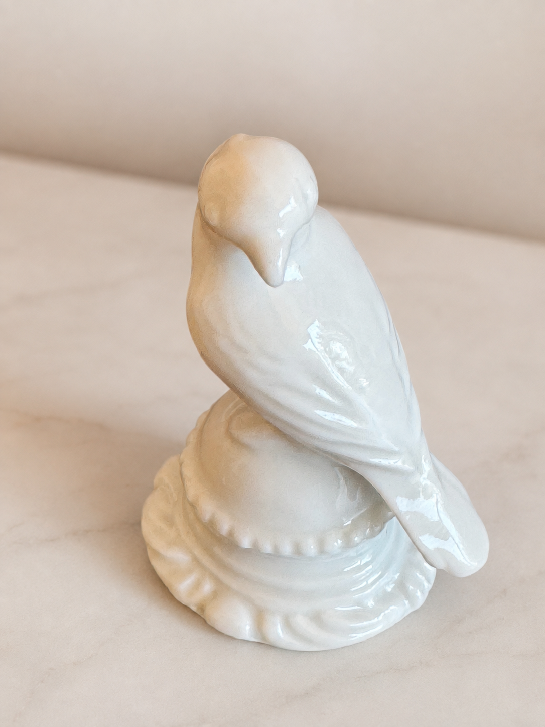 Rosenthal Tiny Parrot Model 158 Pair — Purple & White Variants, c. 1920s — Listing photo